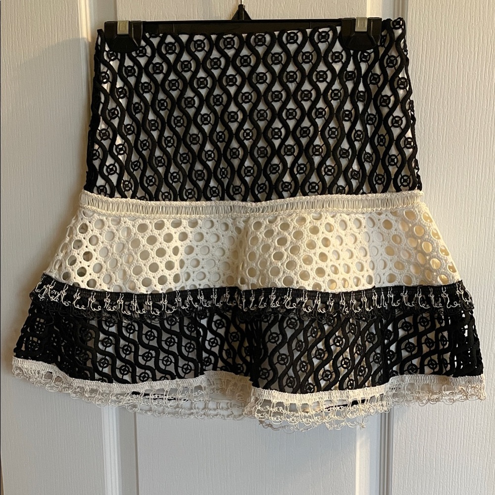 Alexis Black and White Lace Skirt
